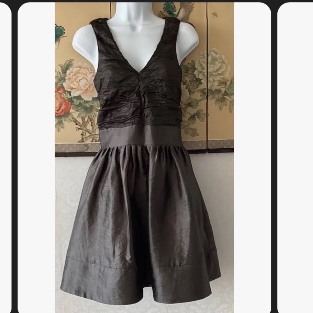 Karen Millen EUC bronze ruched party dress US 4 great Christmas dress! - Picture 2 of 6